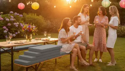 Nie mehr unbequem sitzen: Die Amopatio Bierbankauflage revolutioniert Ihre Gartenparty!