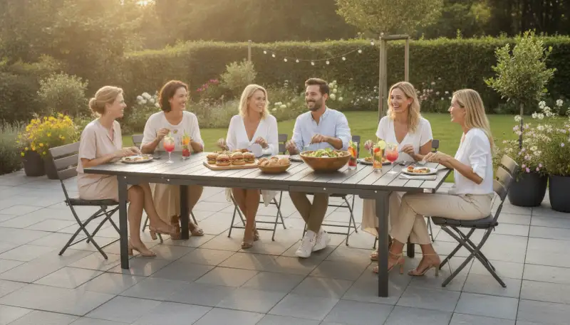 Der KESSER Gartentisch: Flexibilität und Stil für Ihre Outdoor-Feste