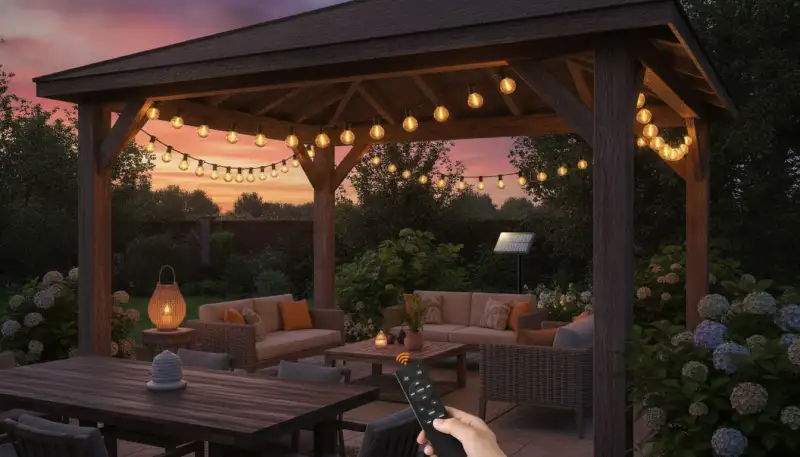 Glanz ohne Strom: Solar-Licht für den Pavillon
